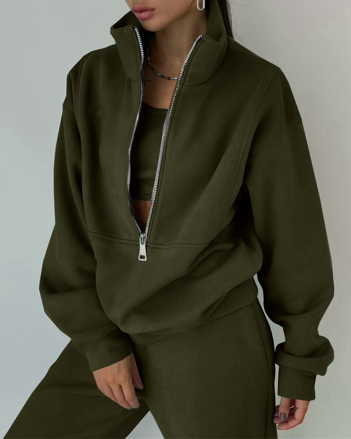 Denise | Tvådelat sportset för kvinnor - Högkvalitativ tygblandning, huvtröja och joggingbyxor