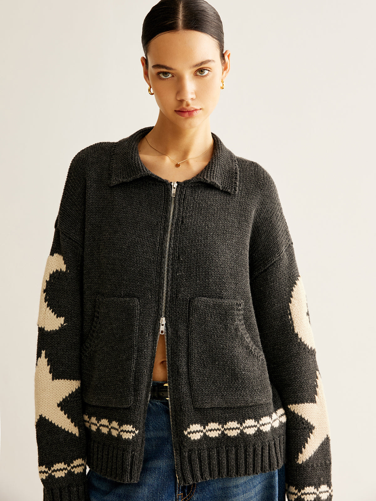 Djura | Casual Dames Vest - Jacquard, Hoog Stretch