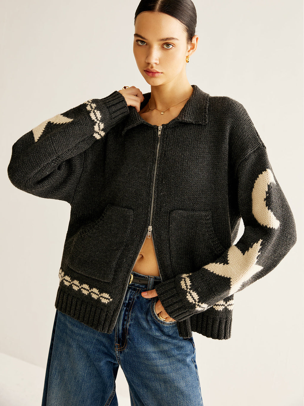 Djura | Casual Dames Vest - Jacquard, Hoog Stretch