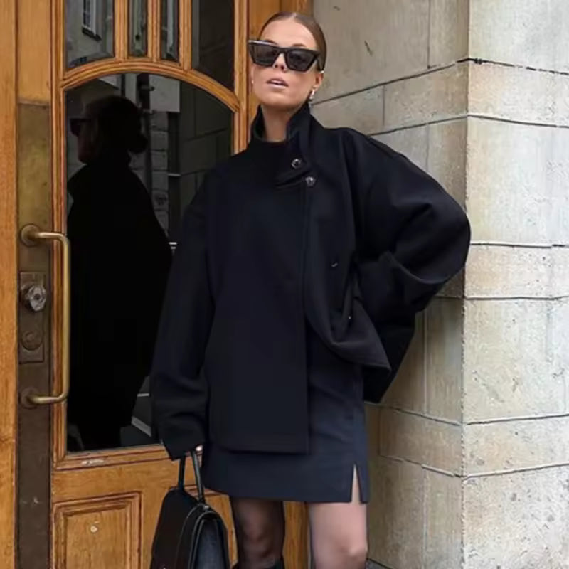 Mina | Luxe Breasted Korte Winterjas Dames - Warm en Comfortabel