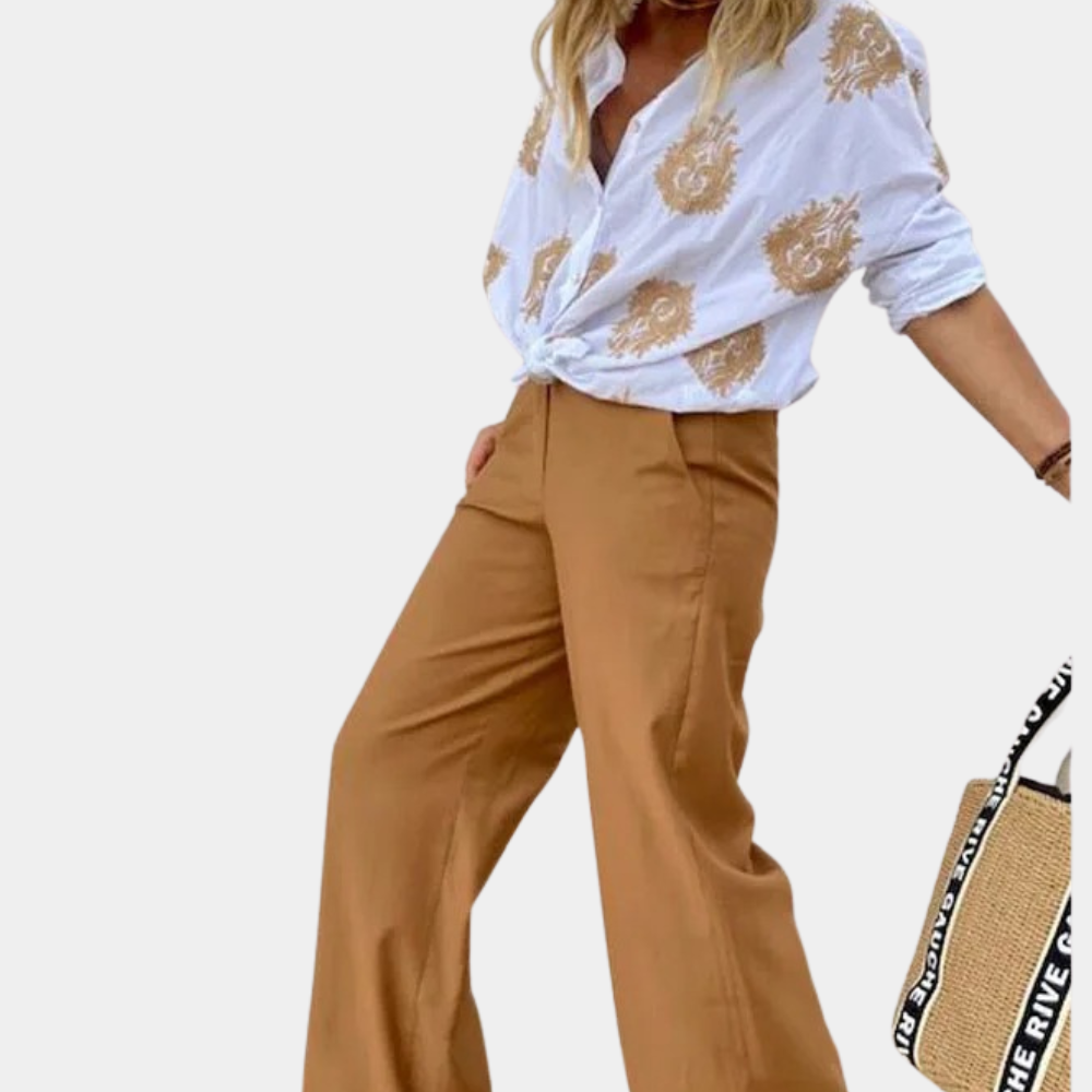 Mariet | Blouse met Print en Lange Mouw