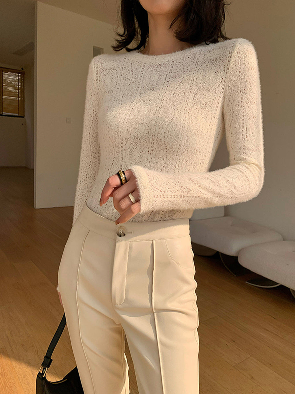 Flora | Crew Neck Top voor Dames - Regular Fit