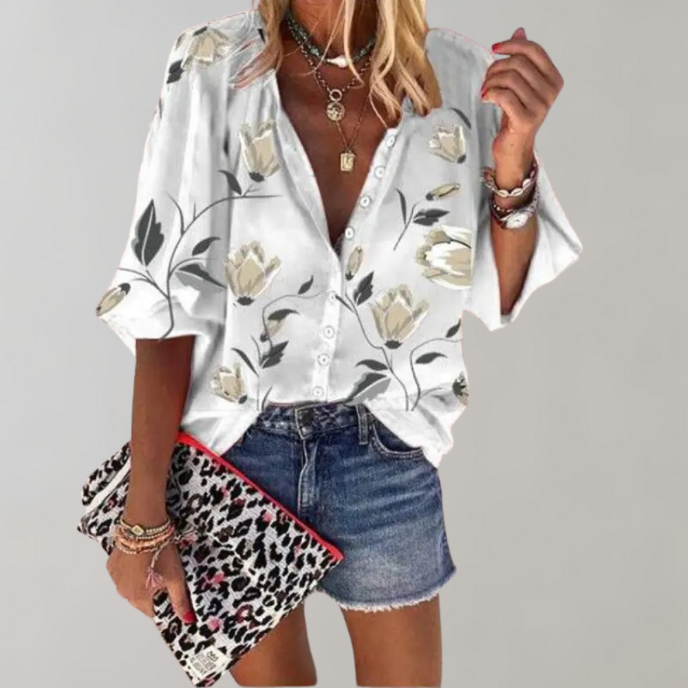 Novi | Luchtige Zomerblouse met Bloemenprint