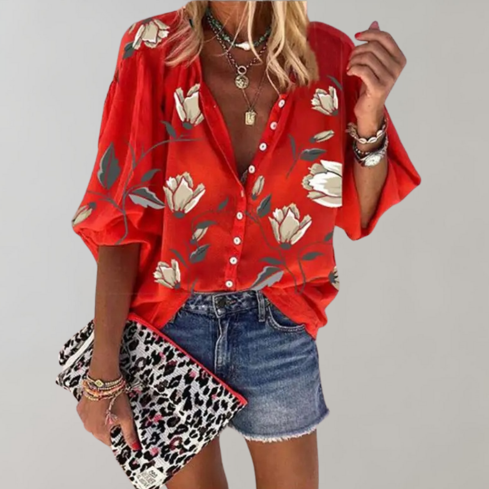 Novi | Luchtige Zomerblouse met Bloemenprint