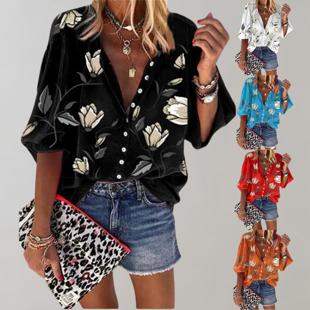 Novi | Luchtige Zomerblouse met Bloemenprint