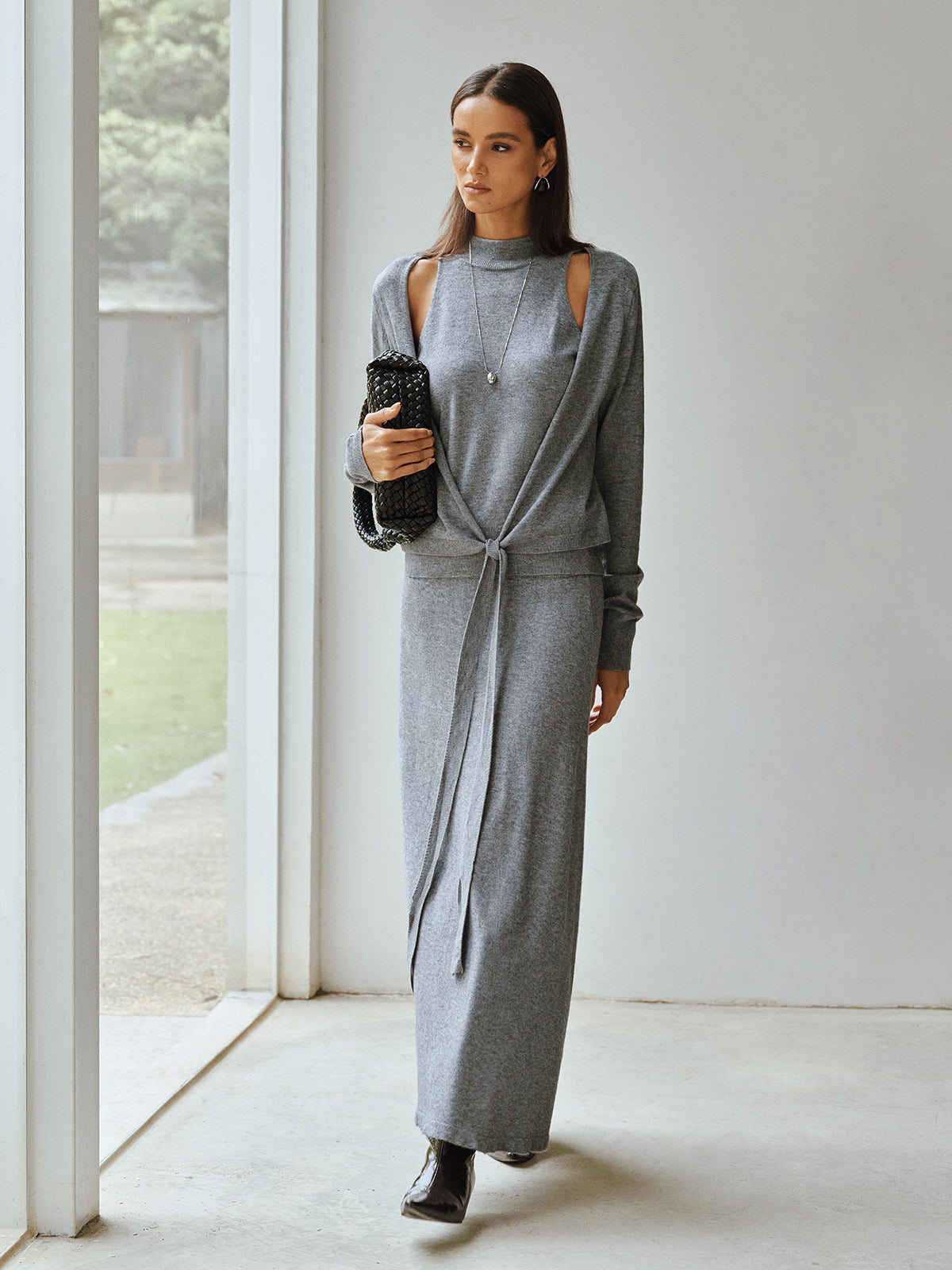 Livia | Tvådelat set för kvinnor - Trendig figurnära topp och kjol