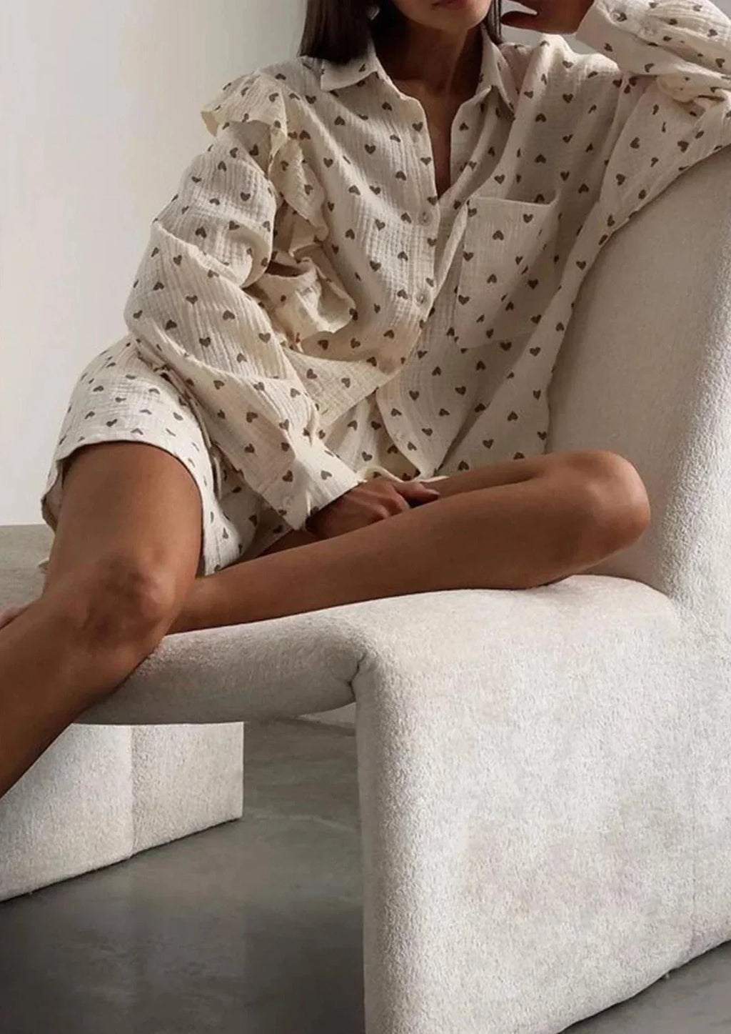 Musiala | Bomullsset med hjärtmönster – Damset i två delar