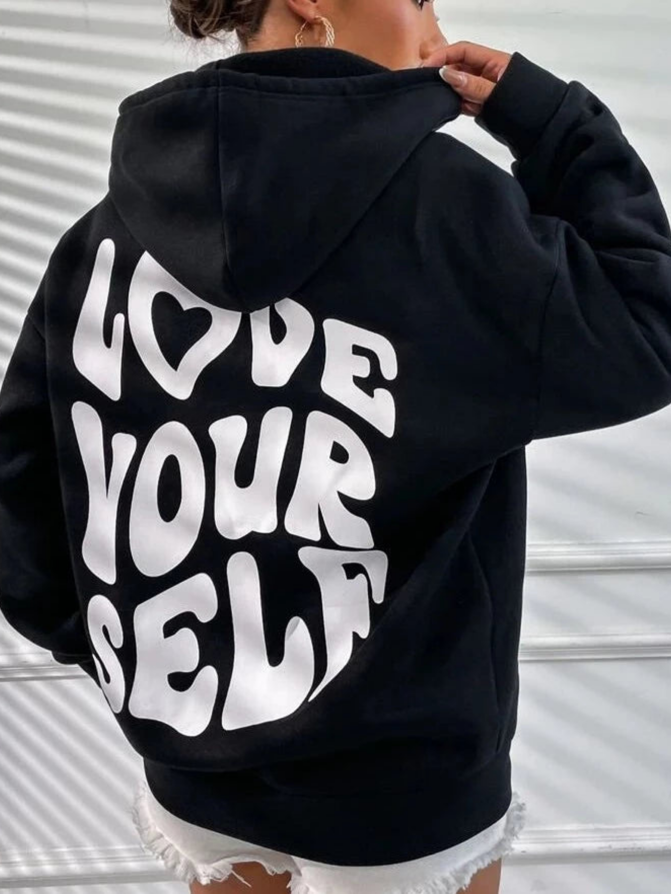 Love Your Self | Comfortabele Hoodie Dames - Zacht Katoen, Streetwear Style