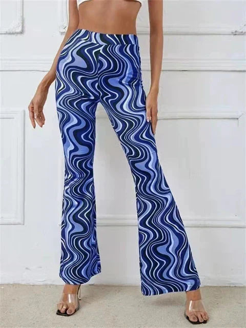 Hoge Taille Flaired Broek met Print