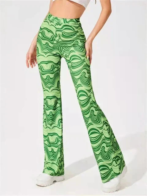 Hoge Taille Flaired Broek met Print
