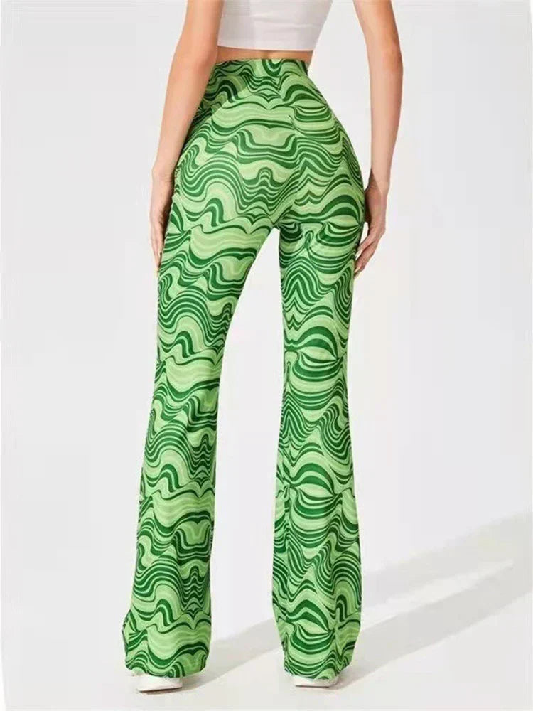 Hoge Taille Flaired Broek met Print