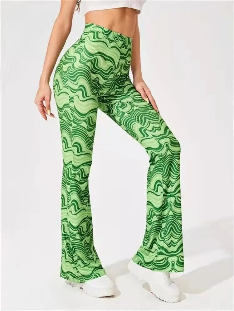 Hoge Taille Flaired Broek met Print