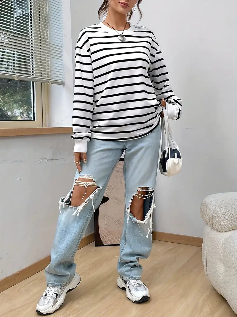 Jam | Gestreepte Sweatshirt Dames - Tijdloos Design, Comfortabele Pasvorm