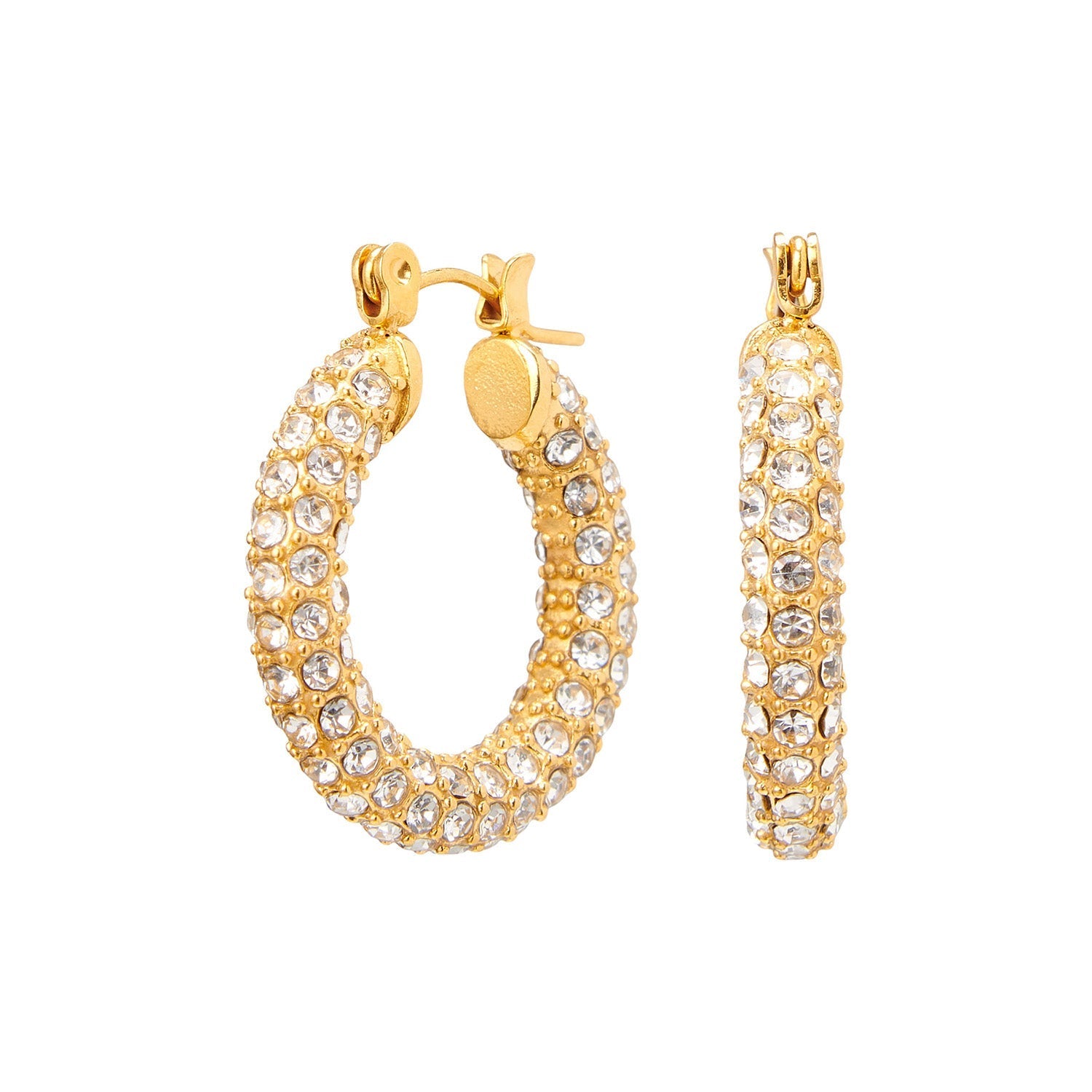 Judie | Elegante Hoops Oorbellen met Zirconia Steentjes