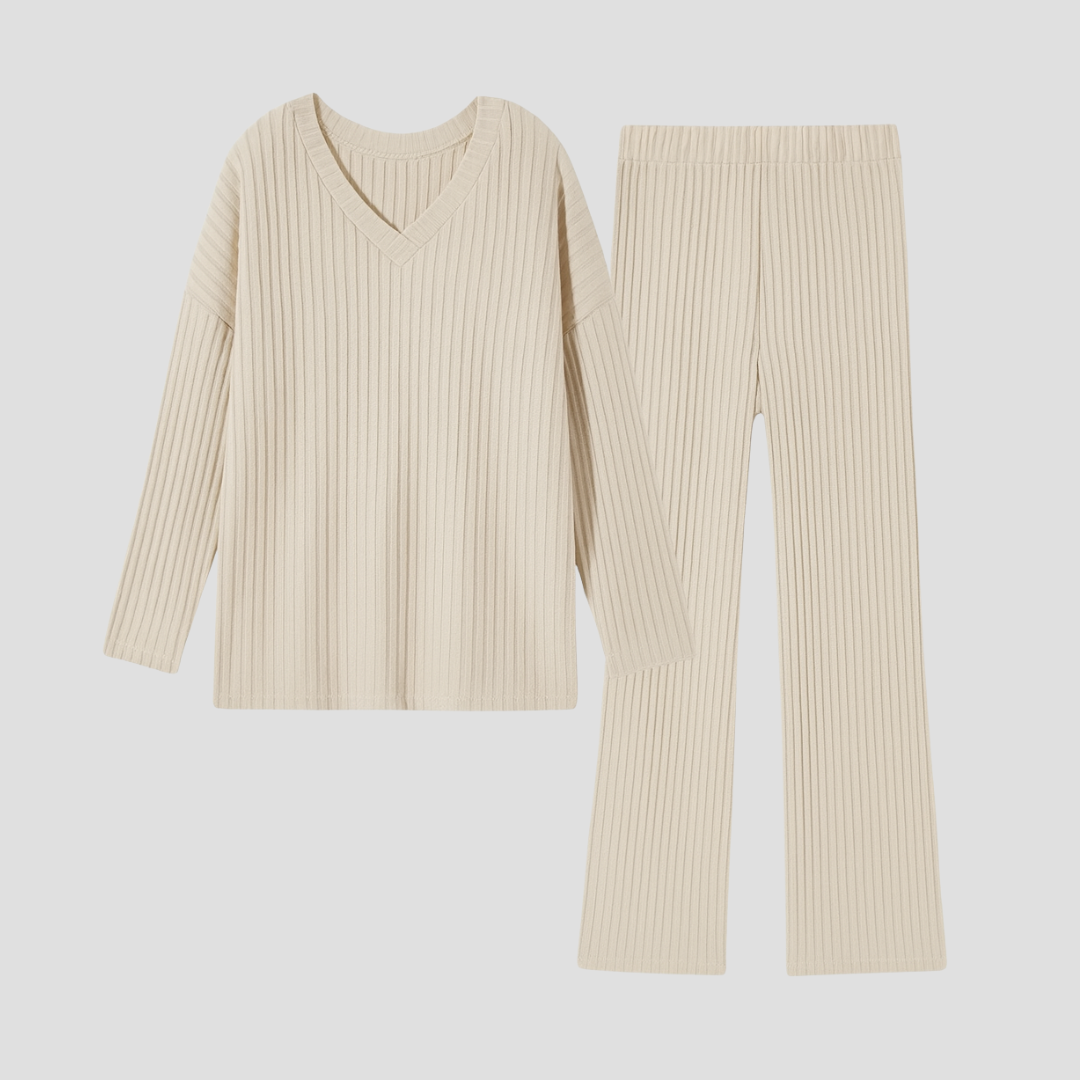 Lorna | Bekvämt Loungewear Set Dam - Mjukt, Ribbstickat Set