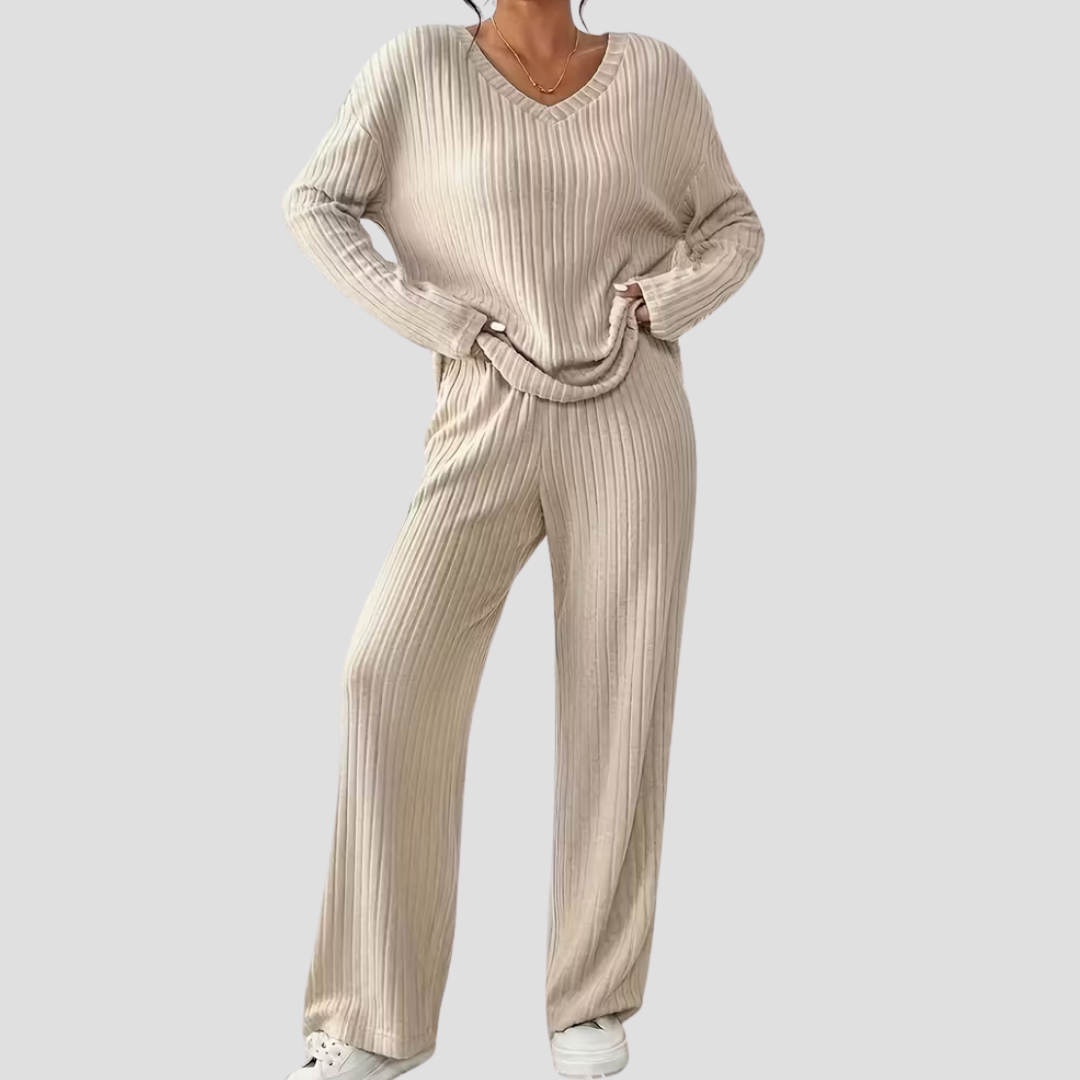 Lorna | Bekvämt Loungewear Set Dam - Mjukt, Ribbstickat Set