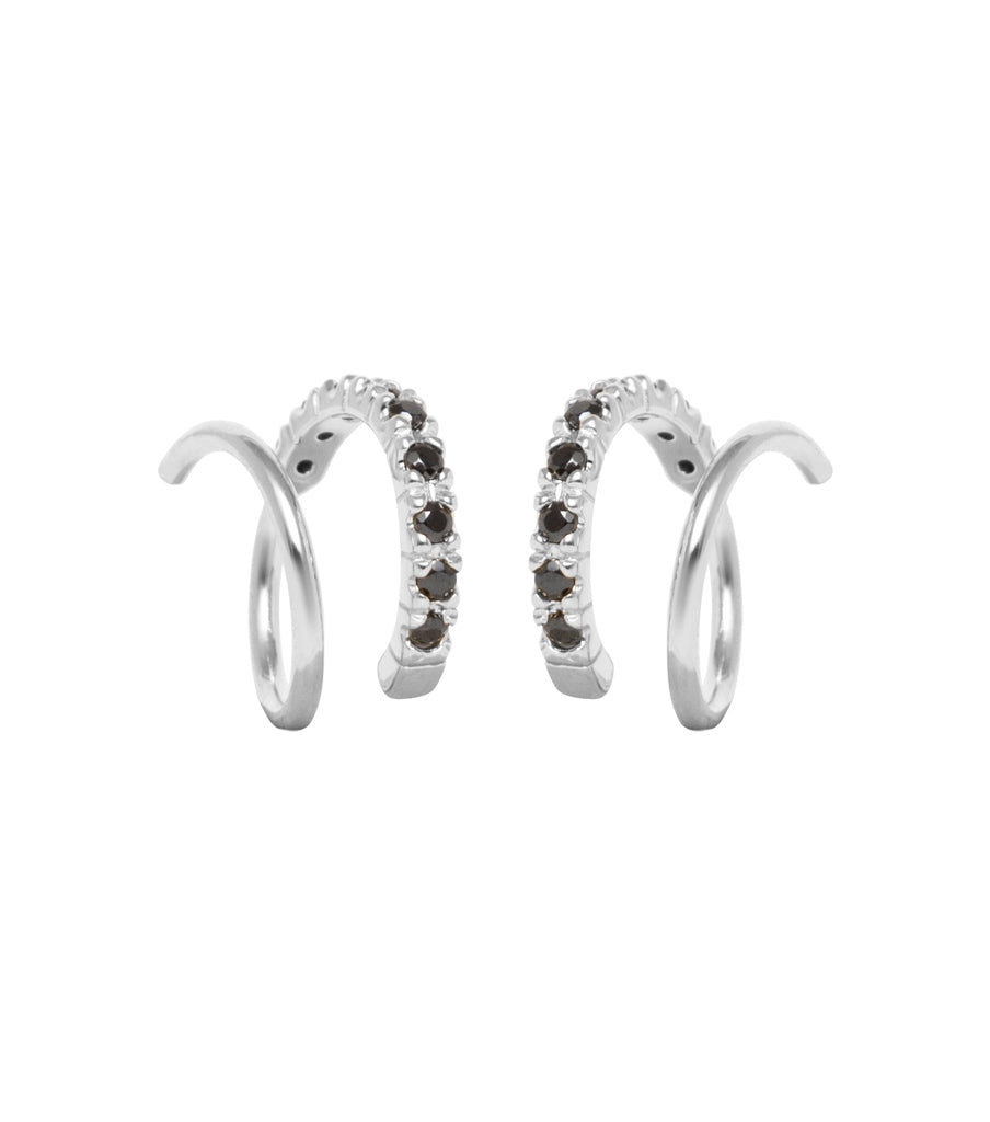 Oorbellen - twister sparkly black