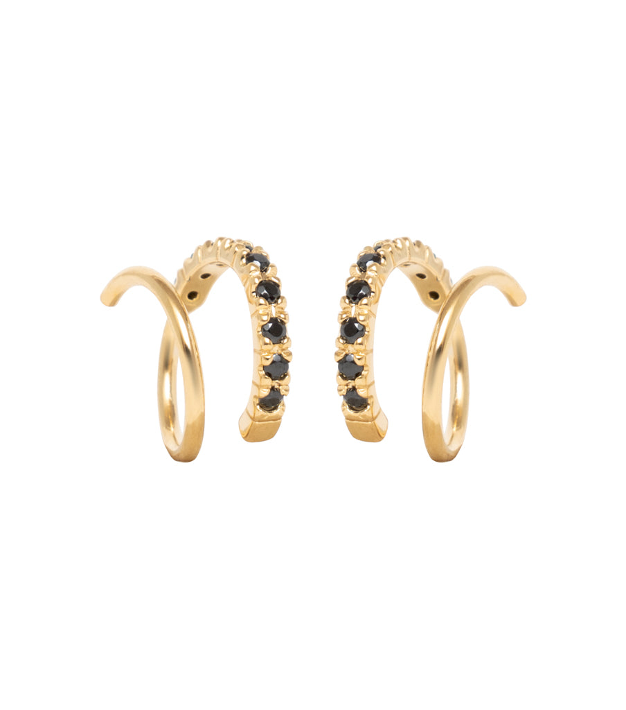 Oorbellen - twister sparkly black