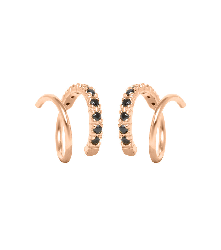 Oorbellen - twister sparkly black