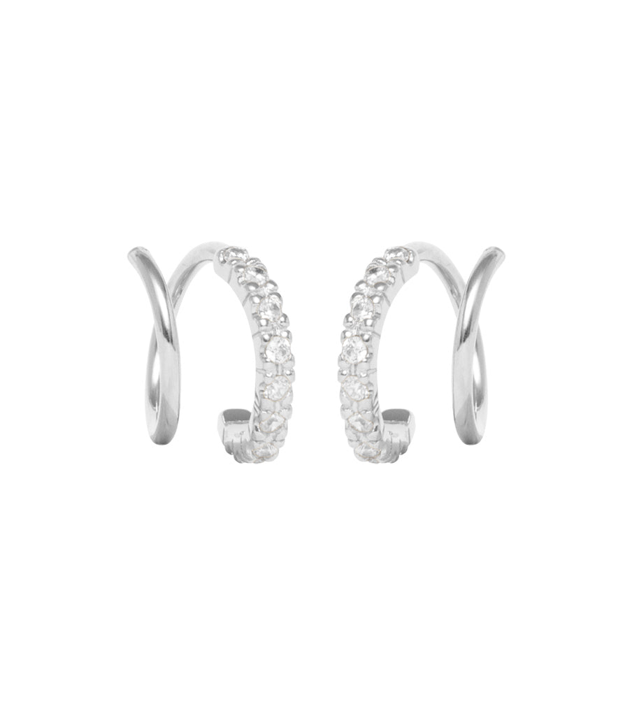 Oorbellen - twister sparkly white