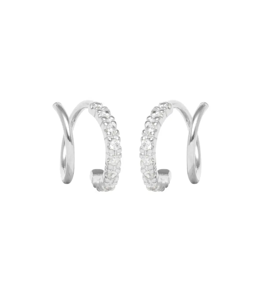 Oorbellen - twister sparkly white