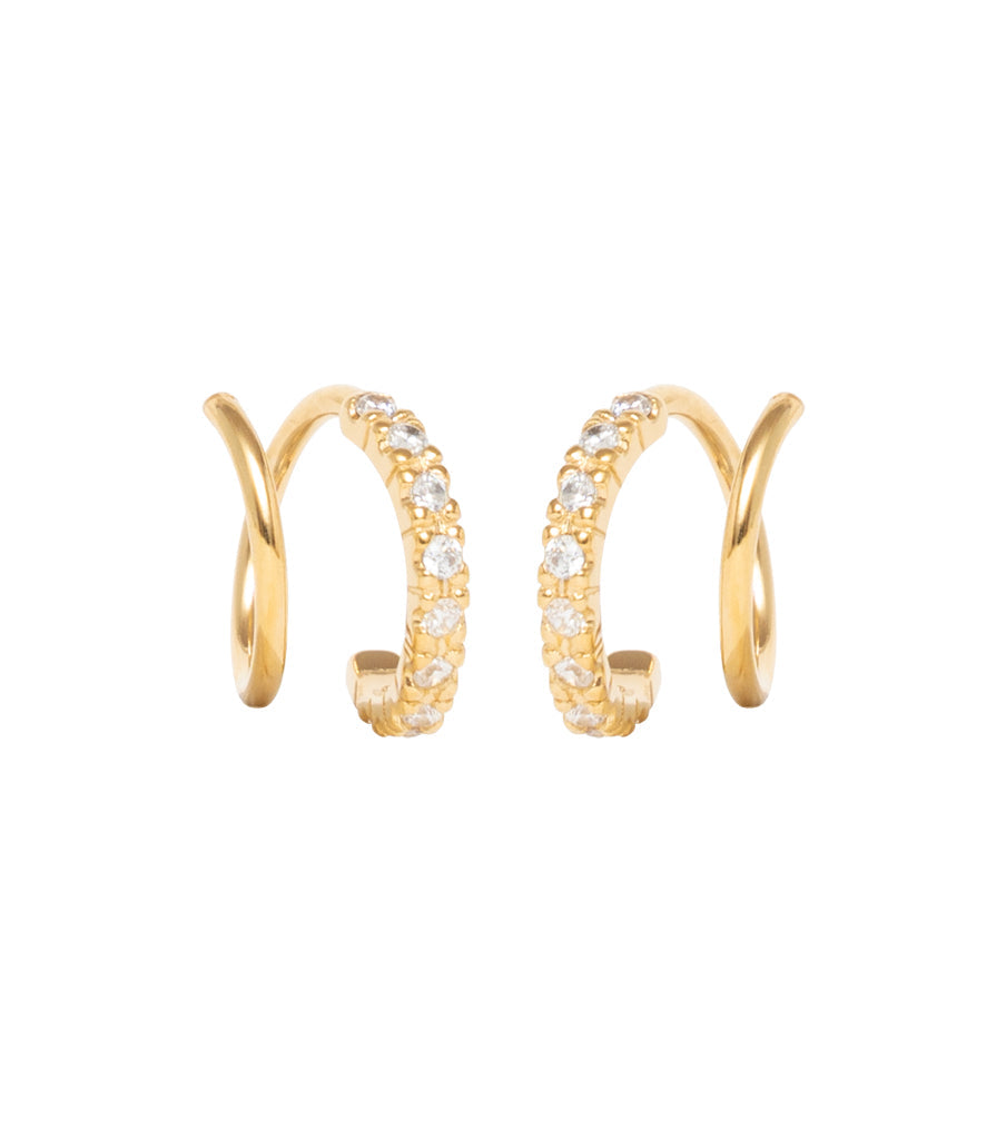 Oorbellen - twister sparkly white