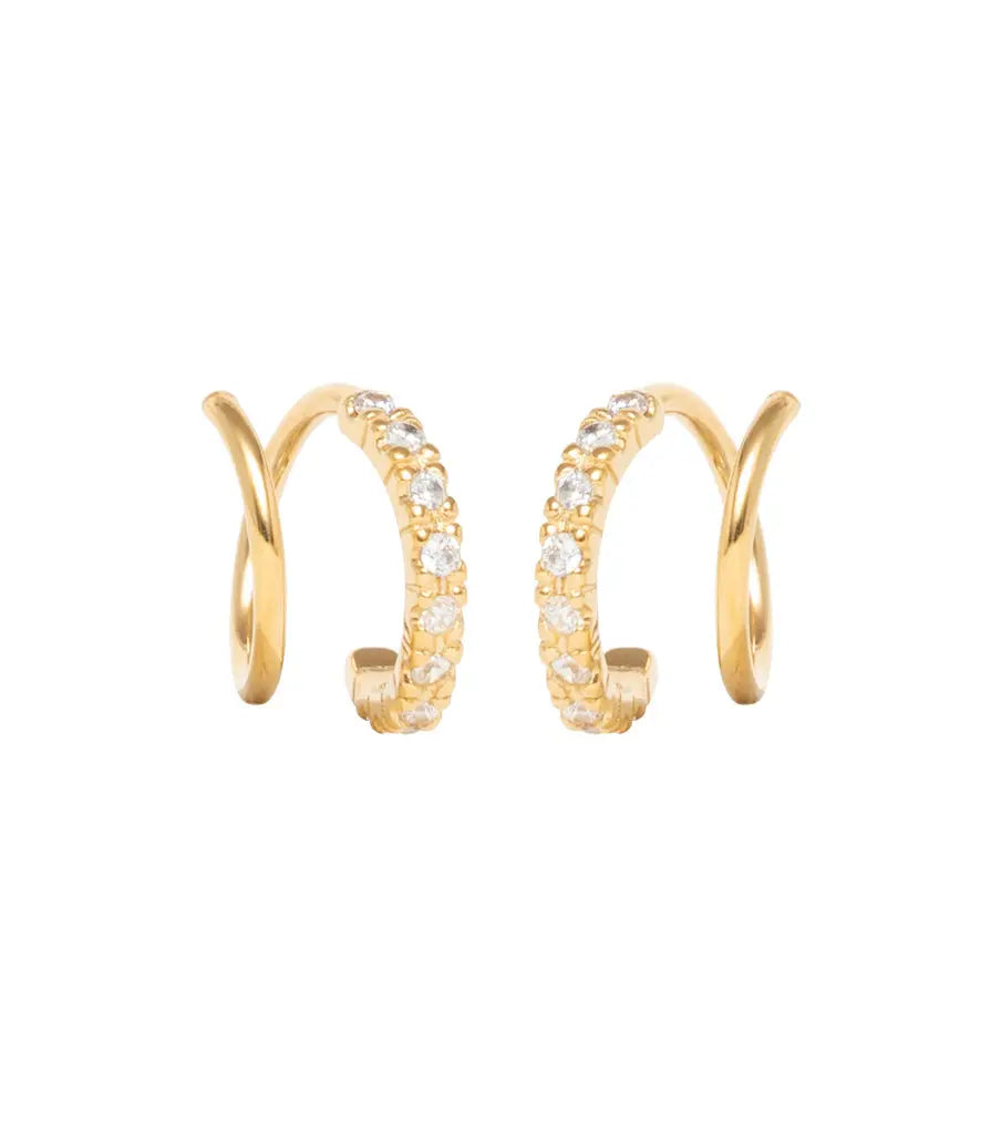 Oorbellen - twister sparkly white