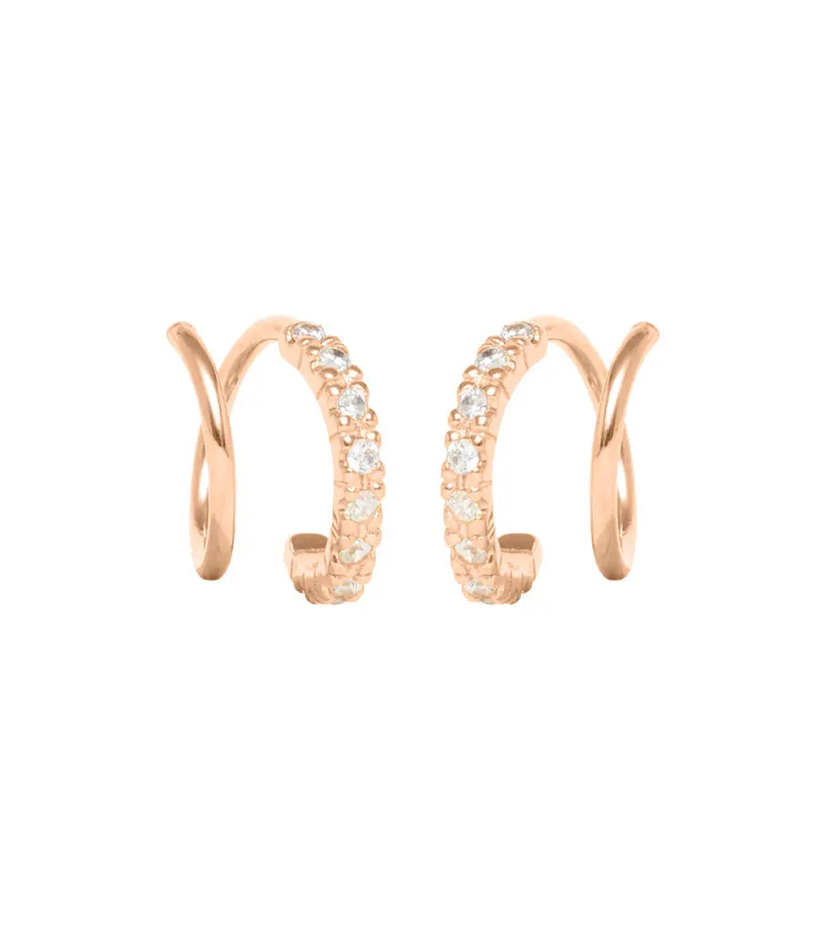 Oorbellen - twister sparkly white