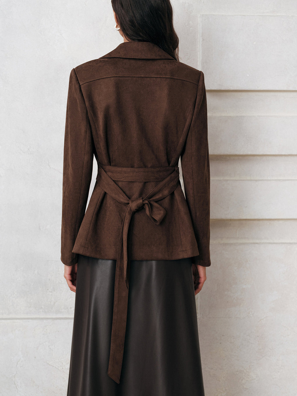 Meli | Elegant mockajacka för kvinnor - Snygg knapp med knytband