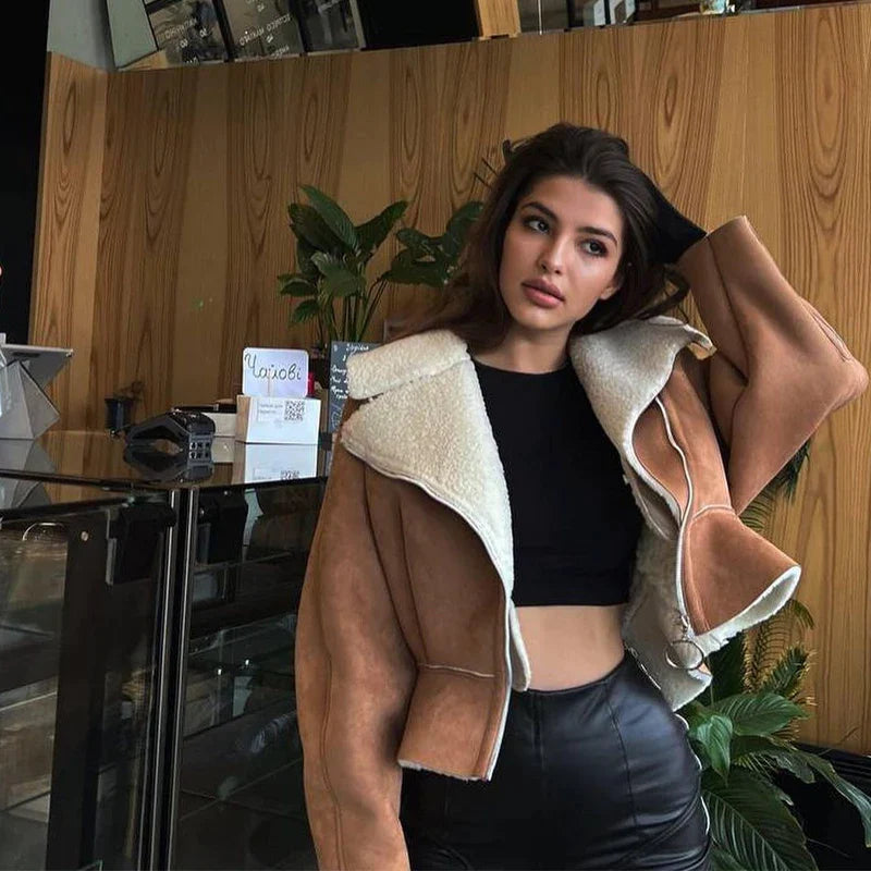 Denna | Fleecejacka för kvinnor, unik lapptäcksdesign, bekväm och varm