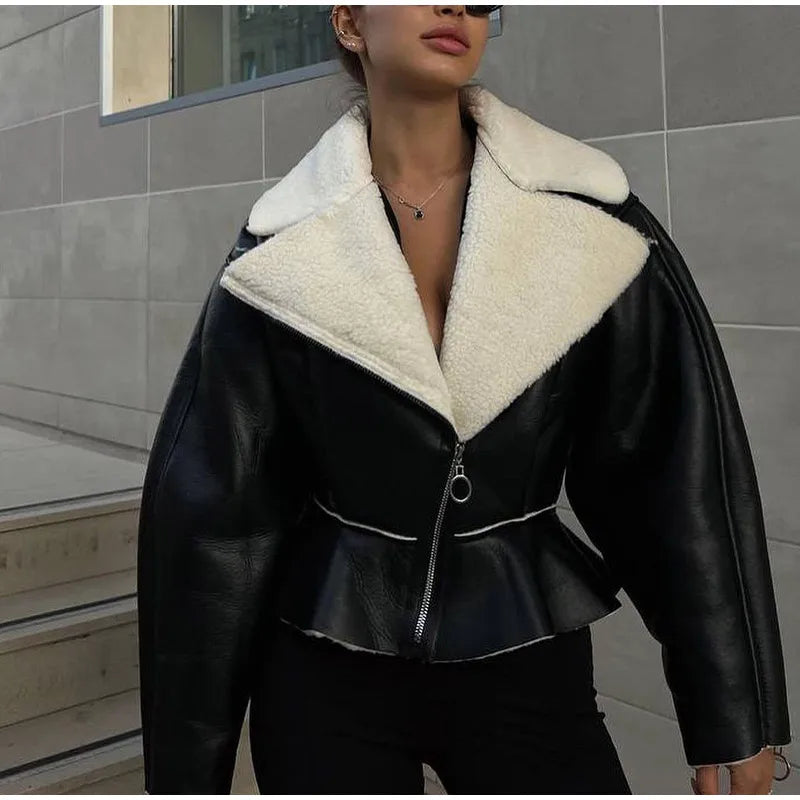 Denna | Fleecejacka för kvinnor, unik lapptäcksdesign, bekväm och varm