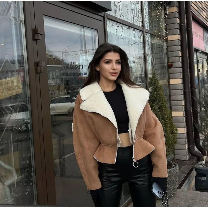 Denna | Fleecejacka för kvinnor, unik lapptäcksdesign, bekväm och varm