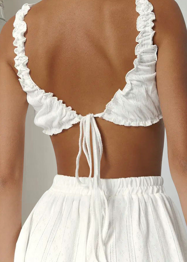 Yske | Loungewear Set Dam med volanger - Bekväm passform