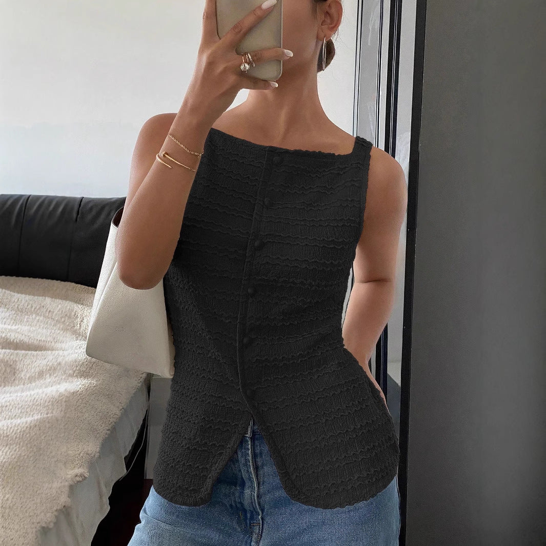 Kensi | Slim Fit Geribde Tanktop Dames – Katoenmix