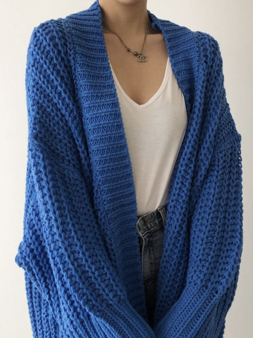 Oriana | Oversized Blauwe Gebreid Vest Dames -  Casual en Warm