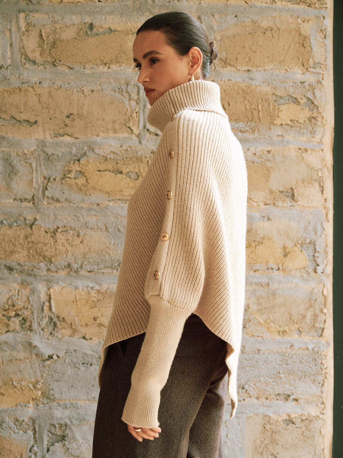 Patrice | Poncho-Sweater Dames - Gebreid met Metalen Accenten, Comfortabel en Trendy