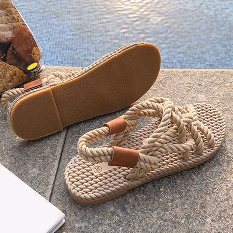 Kyara | Boho Sandalen Dames met Hand Gevlochten Banden