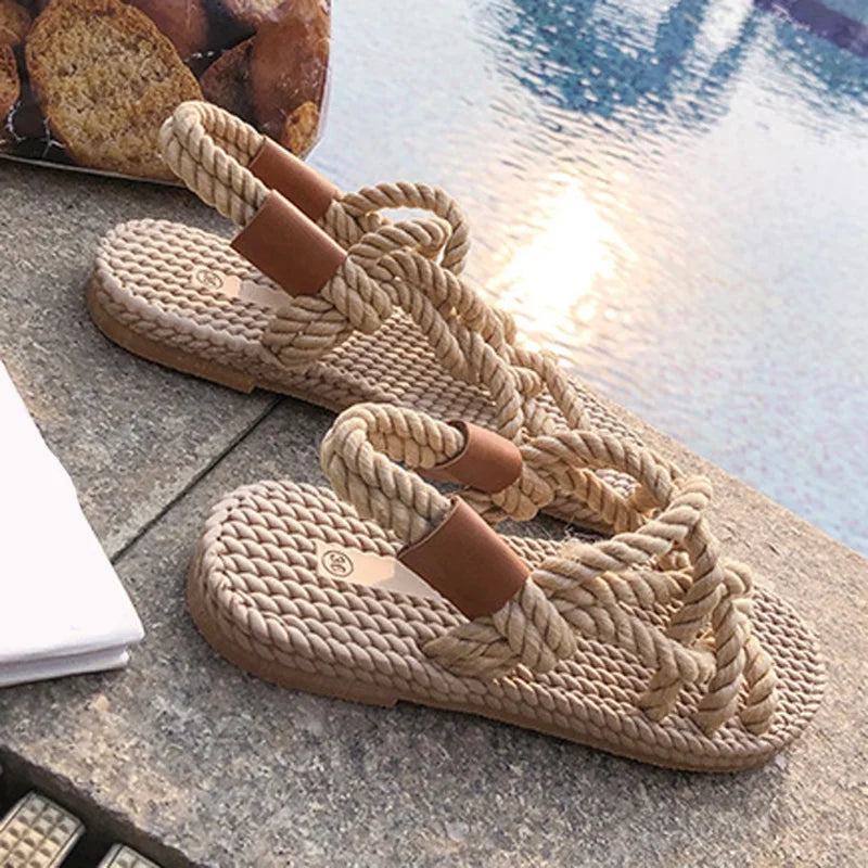 Kyara | Boho Sandalen Dames met Hand Gevlochten Banden