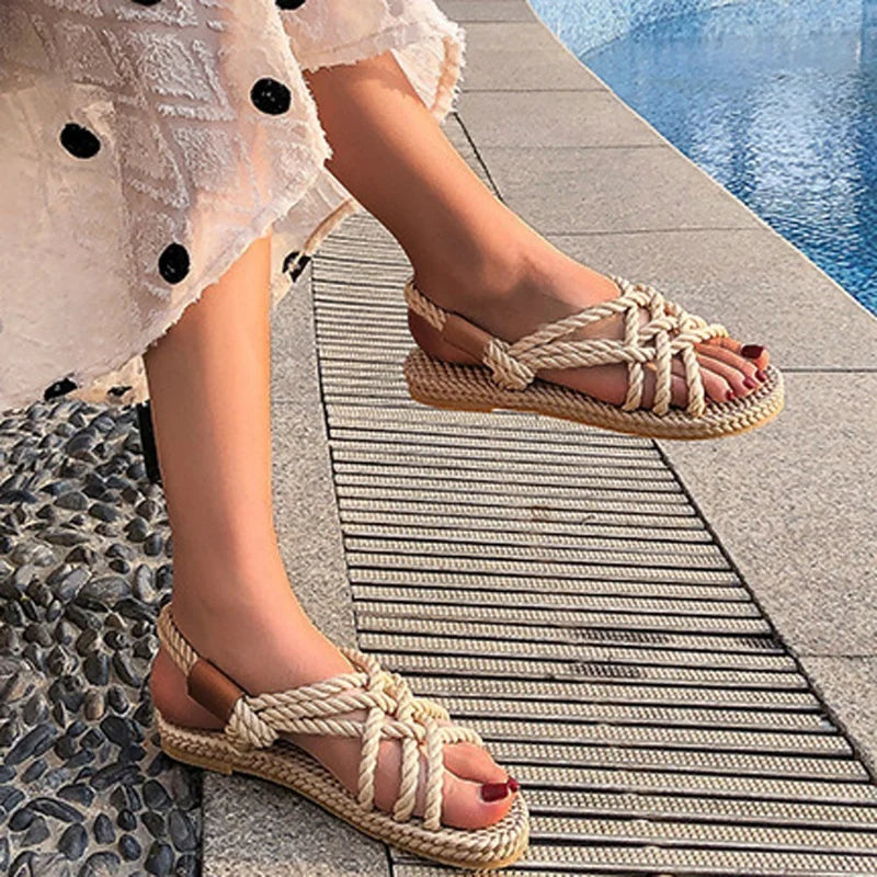 Kyara | Boho Sandalen Dames met Hand Gevlochten Banden