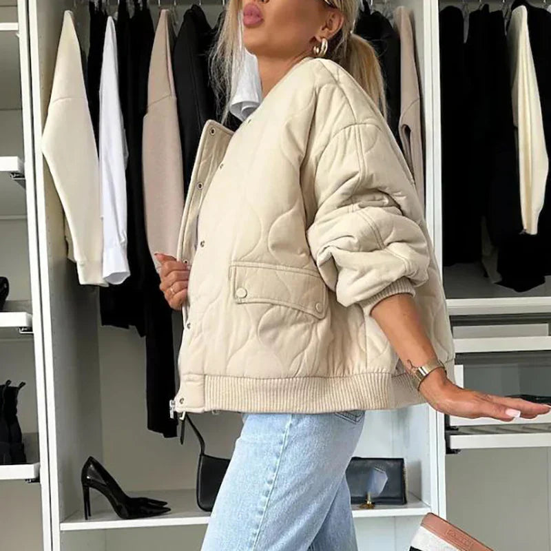 Christelle | Trendy Gevoerd Bomberjack voor Dames - Stijlvol en Comfortabel