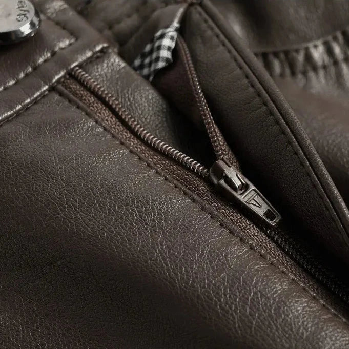 Stacia | Hoge Taille Damesbroek van Imitatieleer – Wide Fit - Chic & Comfort