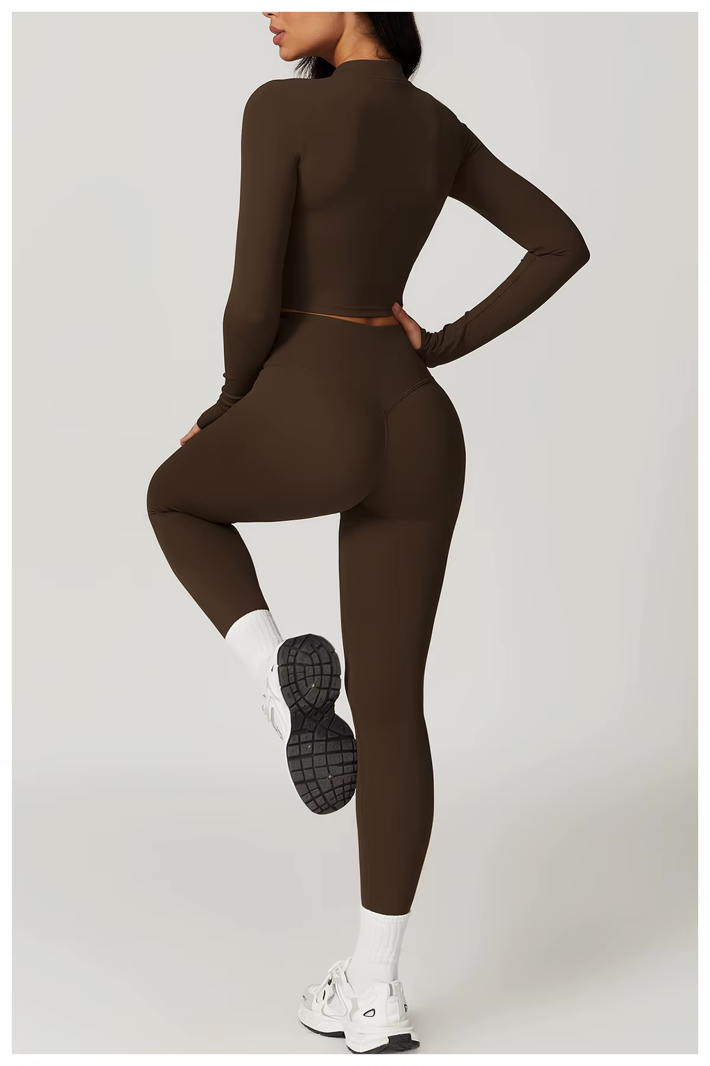 Jolee | 3-delat sportset för kvinnor - Beskuren linne, sport-bh och leggings med hög midja 