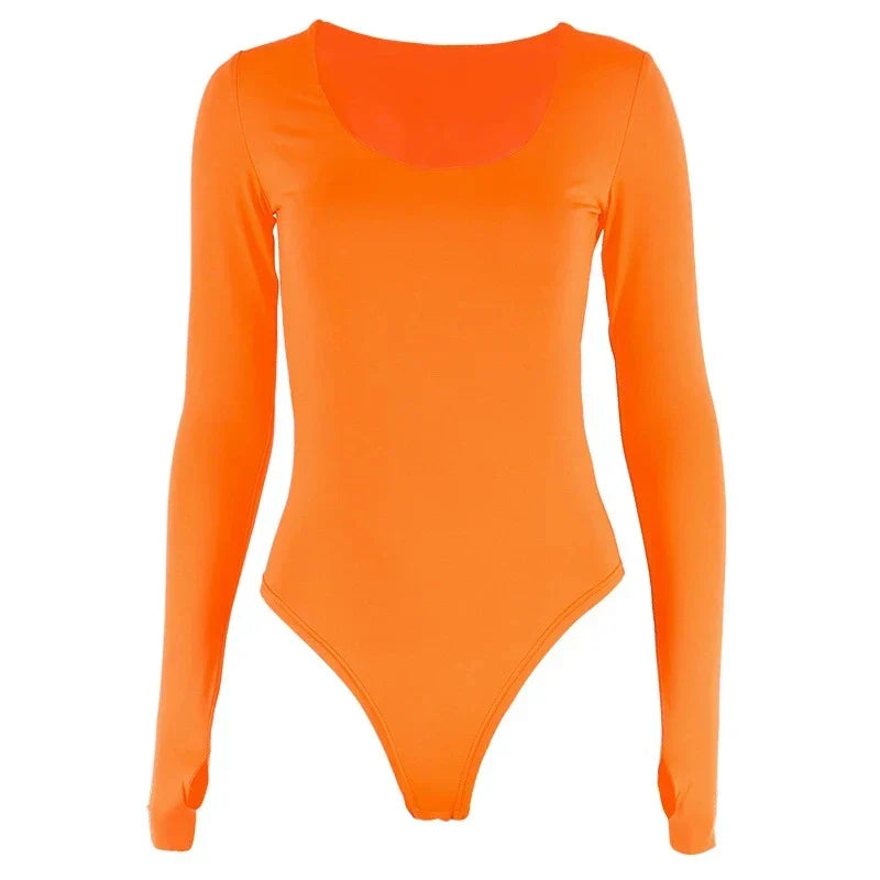 Maxima | Oranje Body Dames - Trendy Neon Look Bodysuit