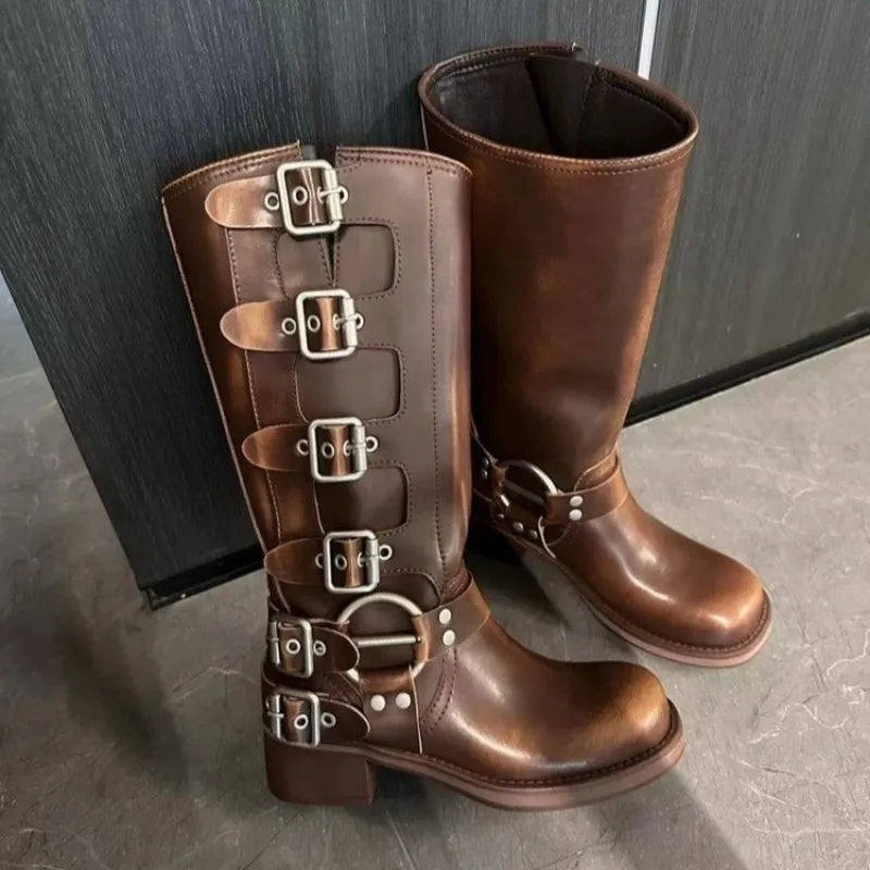 Malu | Stoere Biker Laarzen voor Dames - Vintage Boots Look