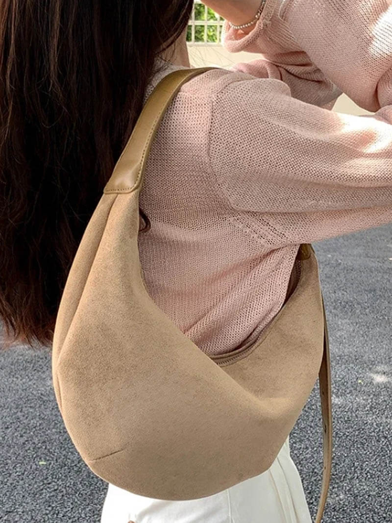 Anneya | Halfmoon Suède Schoudertas