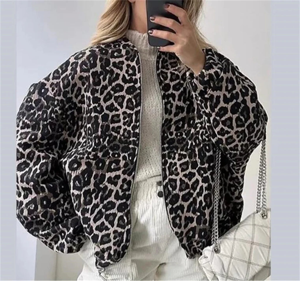 Leo | Bomber Jas Met Luipaard Print