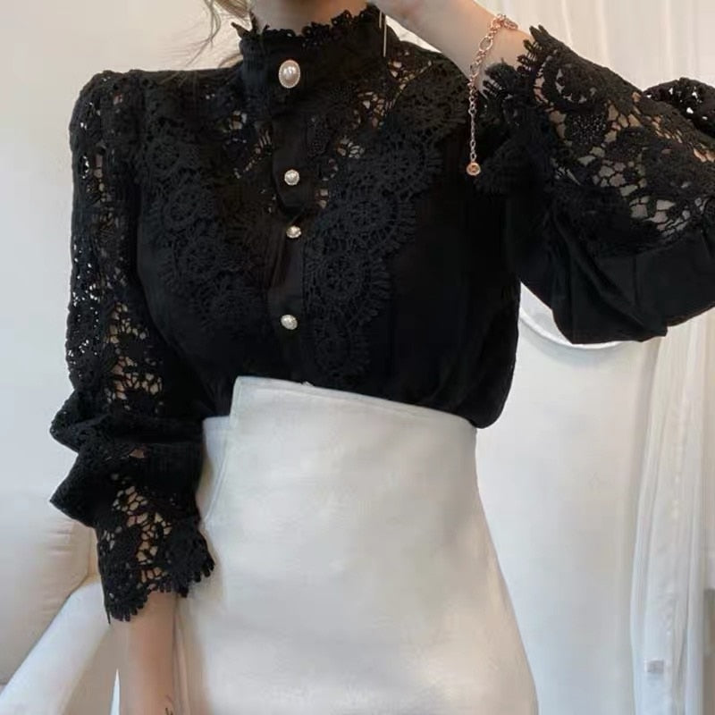 Elegante Kanten Blouse