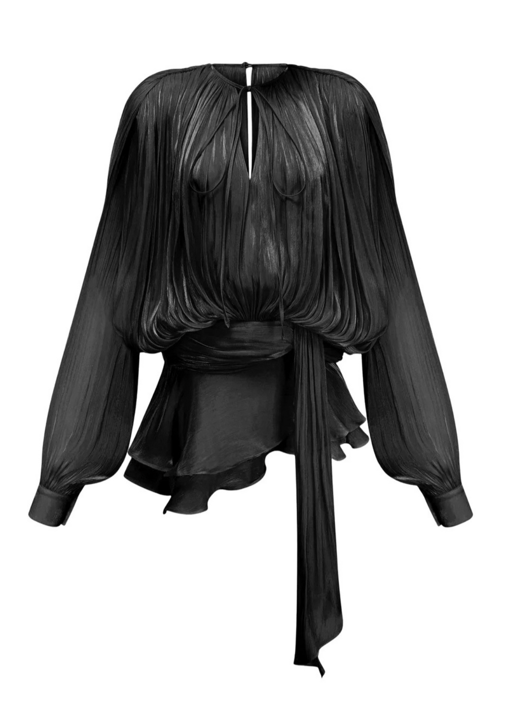 Amante | Svart plisserad miniklänning med pärlknappar