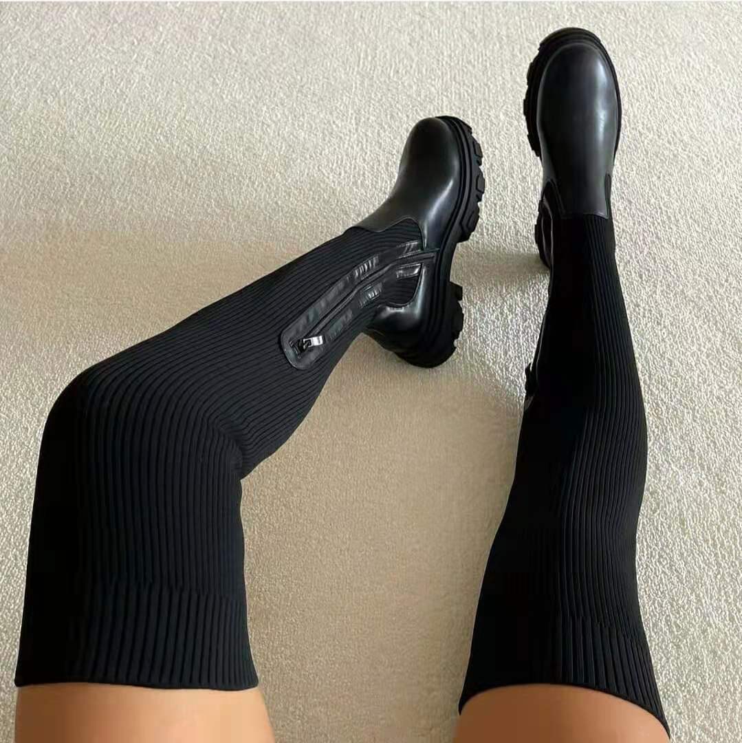 Kasmo | Overknee Sock Boots met Stretch & Comfort - Stijlvolle Laarzen Dames