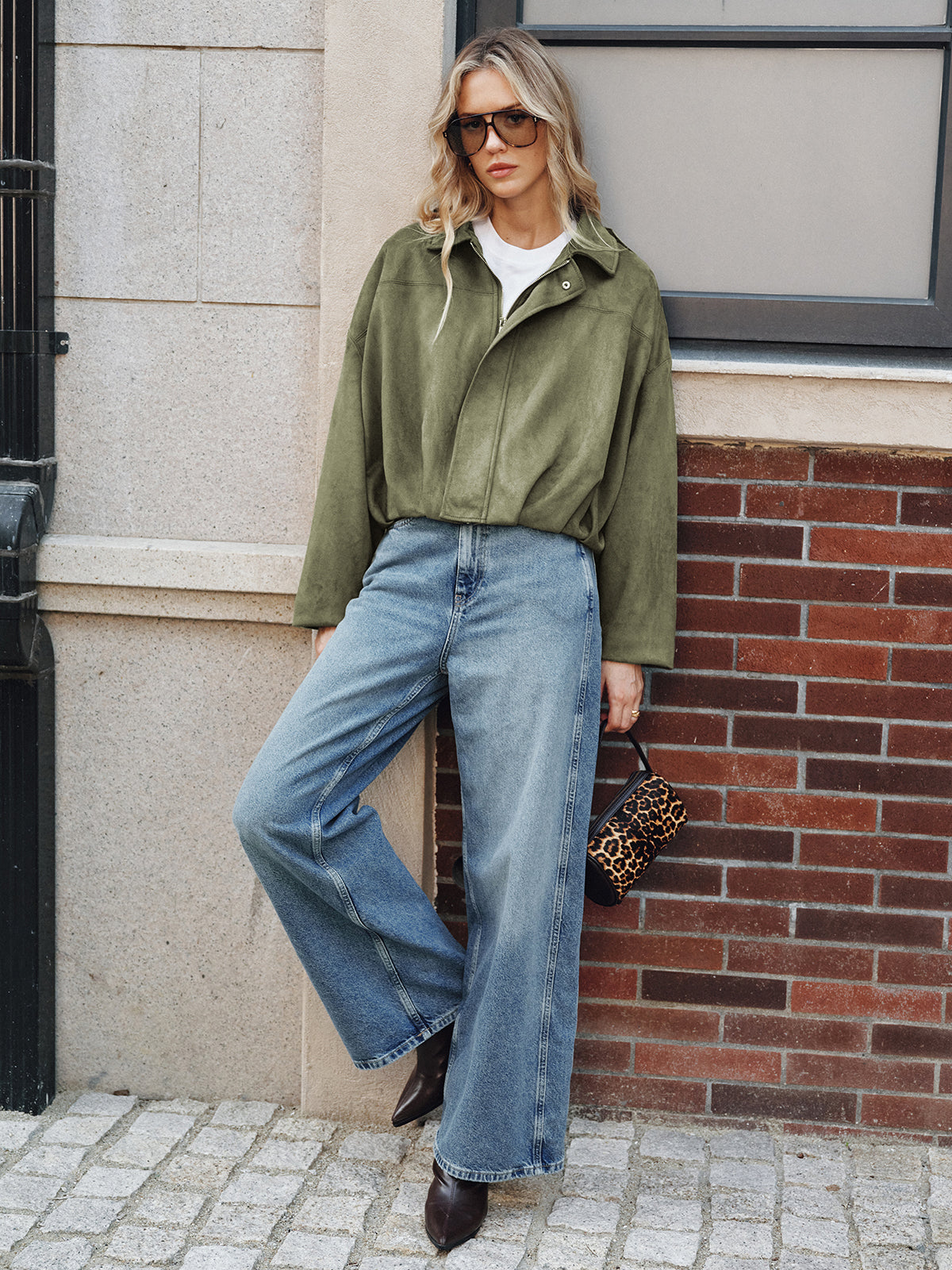 Lieve | Casual Suède Jack Dames - Elegant Met Kraag en Ritssluiting, Tussenjas